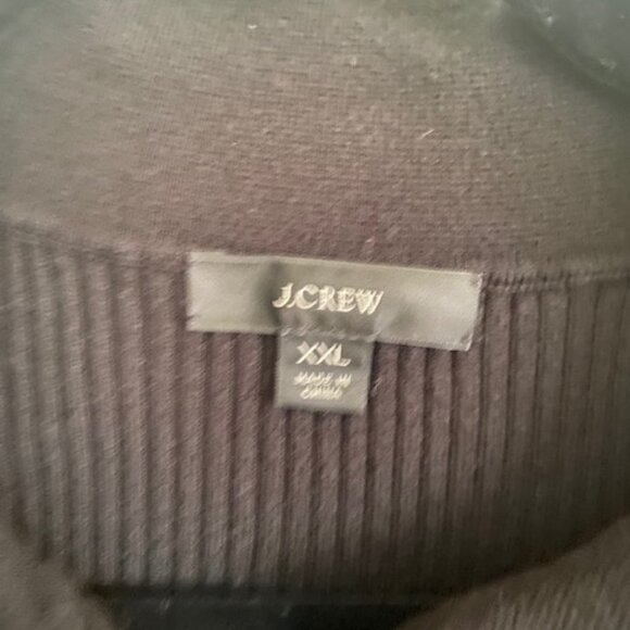 J Crew Black Collared Polo Sweater with Buttons Ribbed XXL - Picture 3 of 5